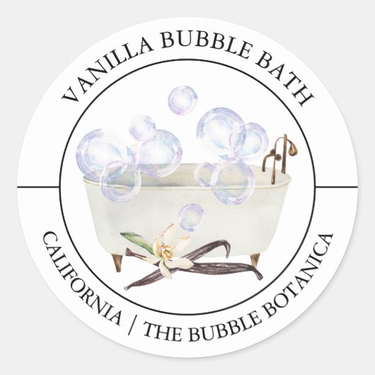 Étiquette de bain à bulle Vanilla (Devant)