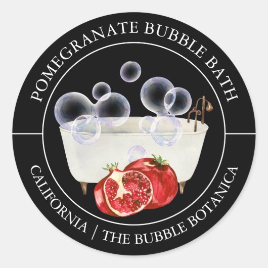 Étiquette de bain à bulles de grenade (Devant)