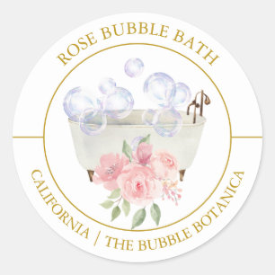 étiquette de bain bulle rose