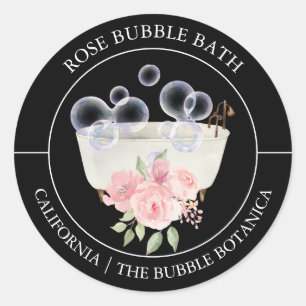 étiquette de bain bulle rose