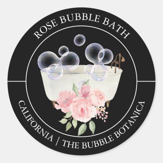étiquette de bain bulle rose (Devant)
