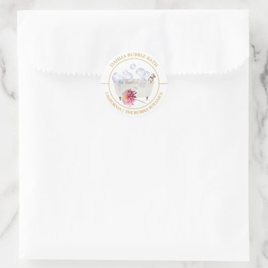 Étiquette de bain de bulle Dahlia (Sac)