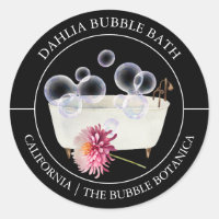 Étiquette de bain de bulle Dahlia