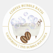 Étiquette de bain de bulle de café (Devant)
