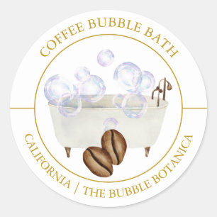 Étiquette de bain de bulle de café