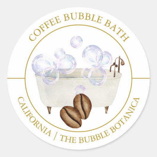 Étiquette de bain de bulle de café (Devant)