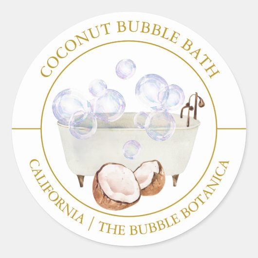 Étiquette de bain de bulle de coco (Devant)