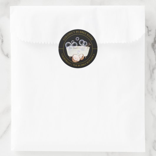 Étiquette de bain de bulle de coco (Sac)