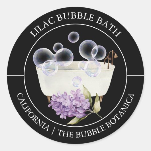 Étiquette de bain de bulle Lilac (Devant)