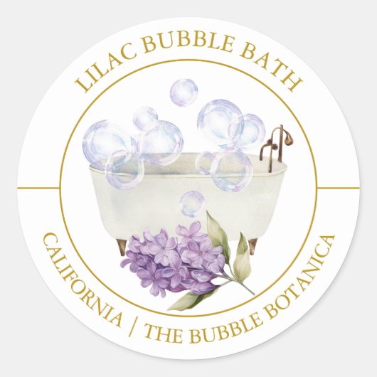 Étiquette de bain de bulle Lilac (Devant)