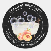 Étiquette de bain de bulles de pêche