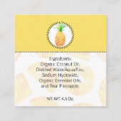 Étiquette de bain et corps faits maison à l'ananas (Dos)