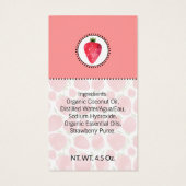 Étiquette de bain et corps maison Fraise | Étiquet (Dos)