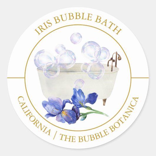 Étiquette de bain Iris Bubble (Devant)