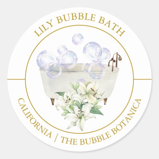 Étiquette de bain Lily Bubble (Devant)