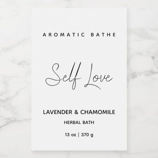 Étiquette de bain minimal à base de plantes (Étiquettes simples)