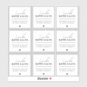 Étiquette de bain moderne maison Salt imperméable (Feuille)