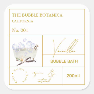 Étiquette de bain moussant à la vanille pour apoth