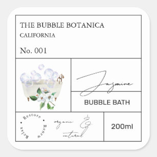 Étiquette de bain moussant au jasmin de l'apothica