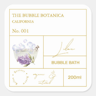 Étiquette de bain moussant lilas apothicaire