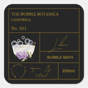 Étiquette de bain moussant lilas Apothicaire