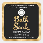 Étiquette de bain noir et or avec logo (Devant)