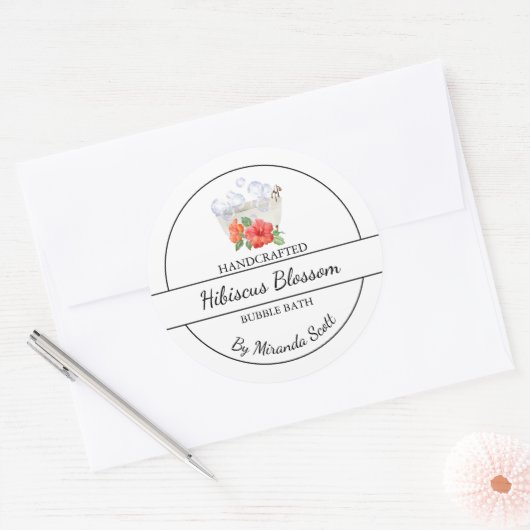 Étiquette de bain simple fait maison Hibiscus (Enveloppe)