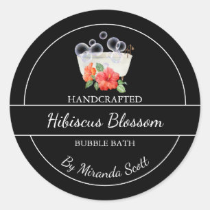 Étiquette de bain simple fait maison Hibiscus