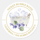 Étiquette de bain violet bulle (Devant)