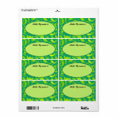 Étiquette de balise Lime Green & Turquoise Paisley (Feuille entière)