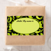 Étiquette de balise Lime & Olive Green & Black Pai (En situation)