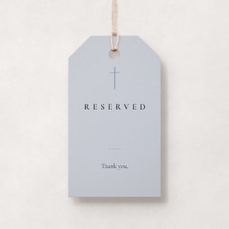 Étiquette de banc d'église Grace Blue réservée pou