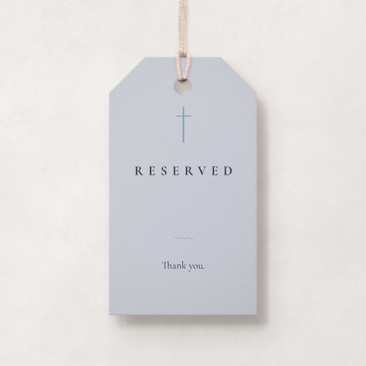 Étiquette de banc d'église Grace Blue réservée pou