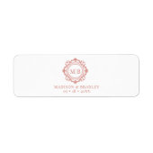 Étiquette de bande de cigare de mariage à monogram (Devant)
