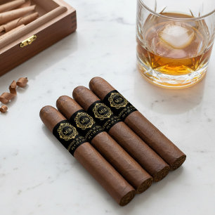 Étiquette de bande de cigare de mariage à monogram
