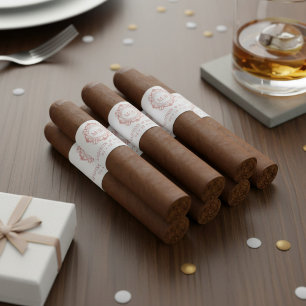 Étiquette de bande de cigare de mariage à monogram