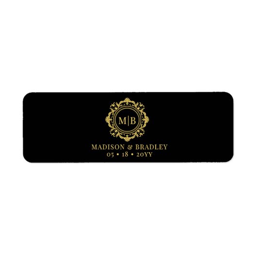 Étiquette de bande de Mariage de cigar à monogramm (Devant)