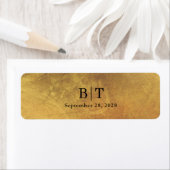 Étiquette de bande de Mariage de monogramme d'or d (En situation)