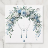 Étiquette de Baptême Rose Bleue & Croix d'Argent (Dos)