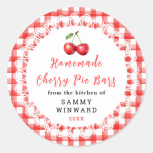 Étiquette de bar à tarte aux cerises maison