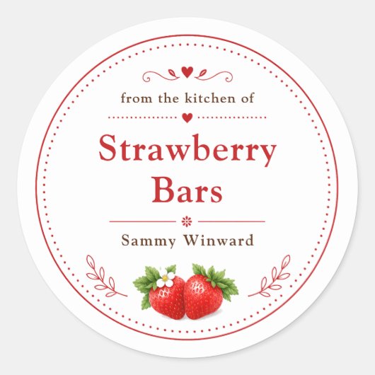 Étiquette de barres de fraises maison (Devant)