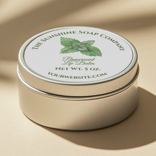Étiquette de baume à lèvres au poivre menthe