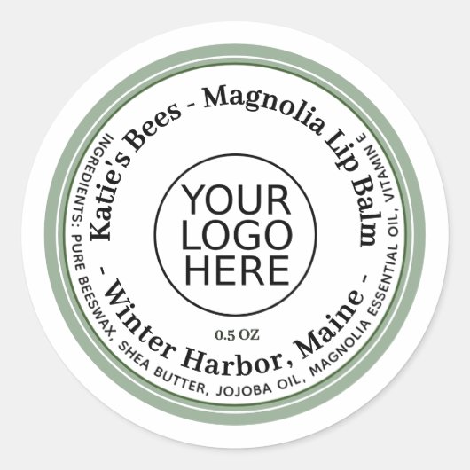 Étiquette de baume à lèvres avec logo modifiable e (Devant)