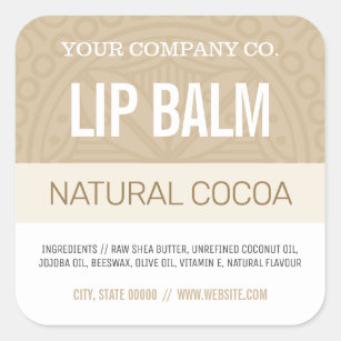 Étiquette de baume à lèvres - Brown de cacao - Car
