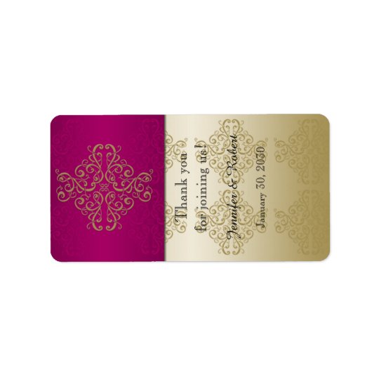 Étiquette de baume à lèvres d'or et de Bourgogne