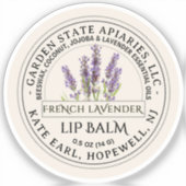 étiquette de baume à lèvres en cire d'abeille 2 po (Recto)