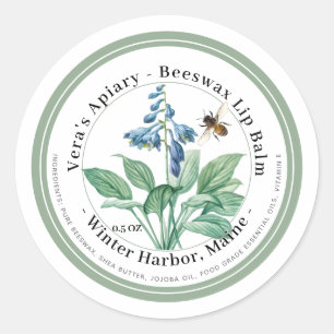 Étiquette de baume à lèvres en cire d'abeille avec