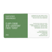 étiquette de beauté minimaliste - vert et blanc (Devant)