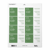 étiquette de beauté minimaliste - vert et blanc (Feuille entière)