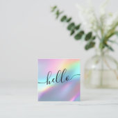 Étiquette de beauté moderne en script holographiqu (Debout devant)